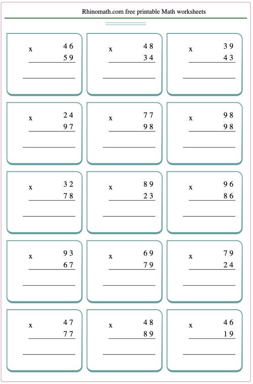 Long Multiplication Worksheets Maker Create Your Own Worksheet RhinoMath Learning Math
